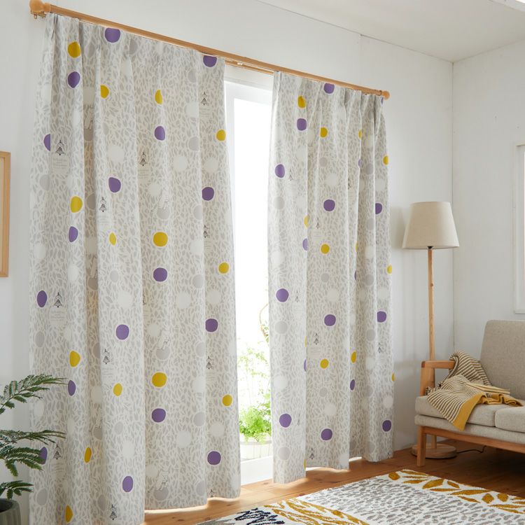 1 piece of blackout curtain 178cm length (color circle/gray) A1001 <Order item>