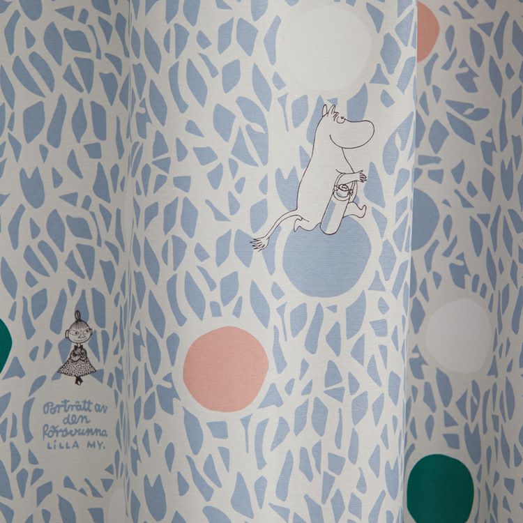 Blackout curtain 178cm length 1 piece (color circle/blue) A1002 <Order item>
