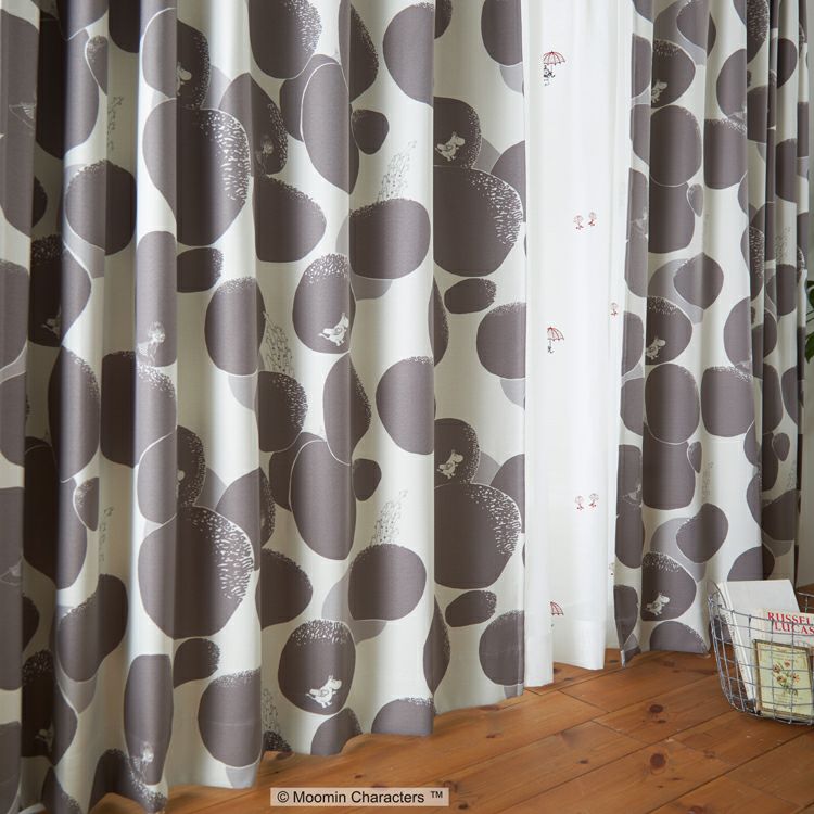 Blackout curtain 135cm length 1 piece (rock pattern/dark gray) A1009 <Order item>