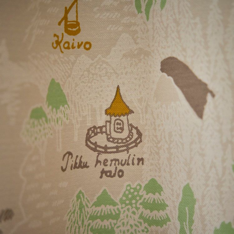 1 blackout curtain 200cm length (Map of Moominvalley/Ivory) A1020 <Order item>