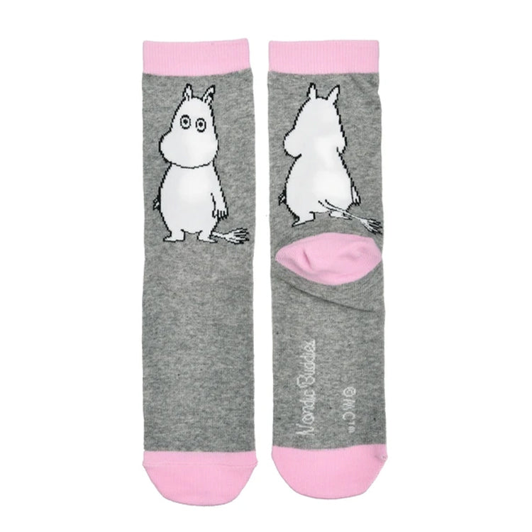 NordicBuddies クラシックソックス（グレー/ピンク）MOOMIN38W