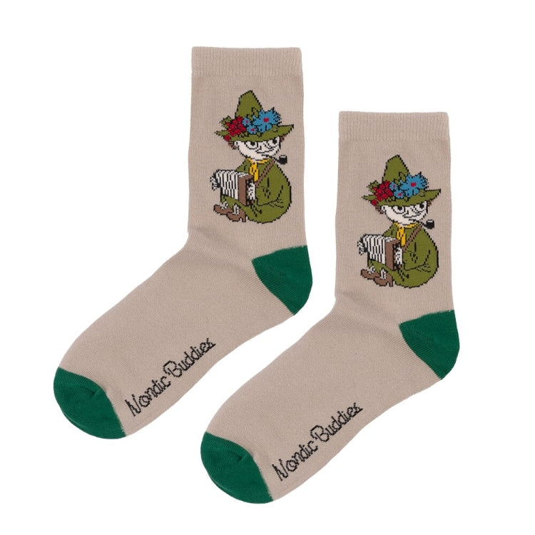 NordicBuddies クラシックソックス（スナフキン/ベージュ&グリーン）SNUFKIN23H