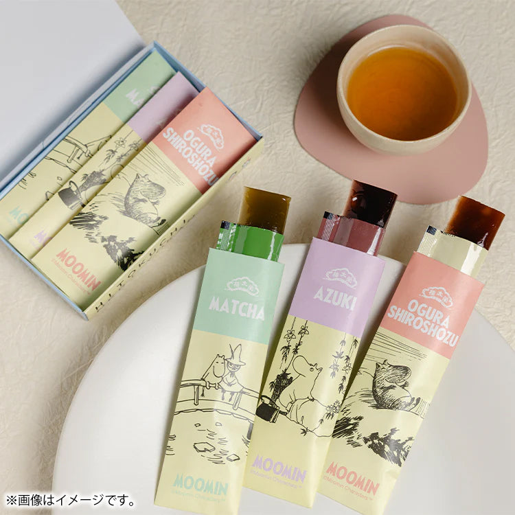 ムーミン グッズ 榮太樓總本鋪 ひとくち煉羊羹3本入り（小豆/小倉白小豆/抹茶） ※【公式限定】