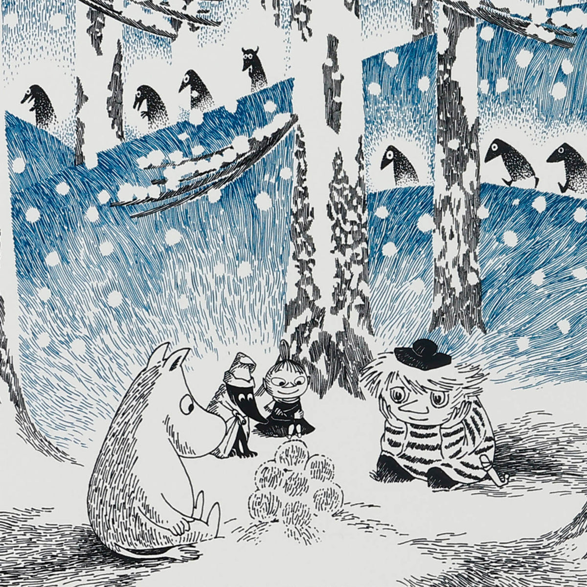 ムーミン公式オンラインショップ MOOMIN TRIBUTE WORKS×a good view アートポスター フレームセット（ゆきだまの灯）