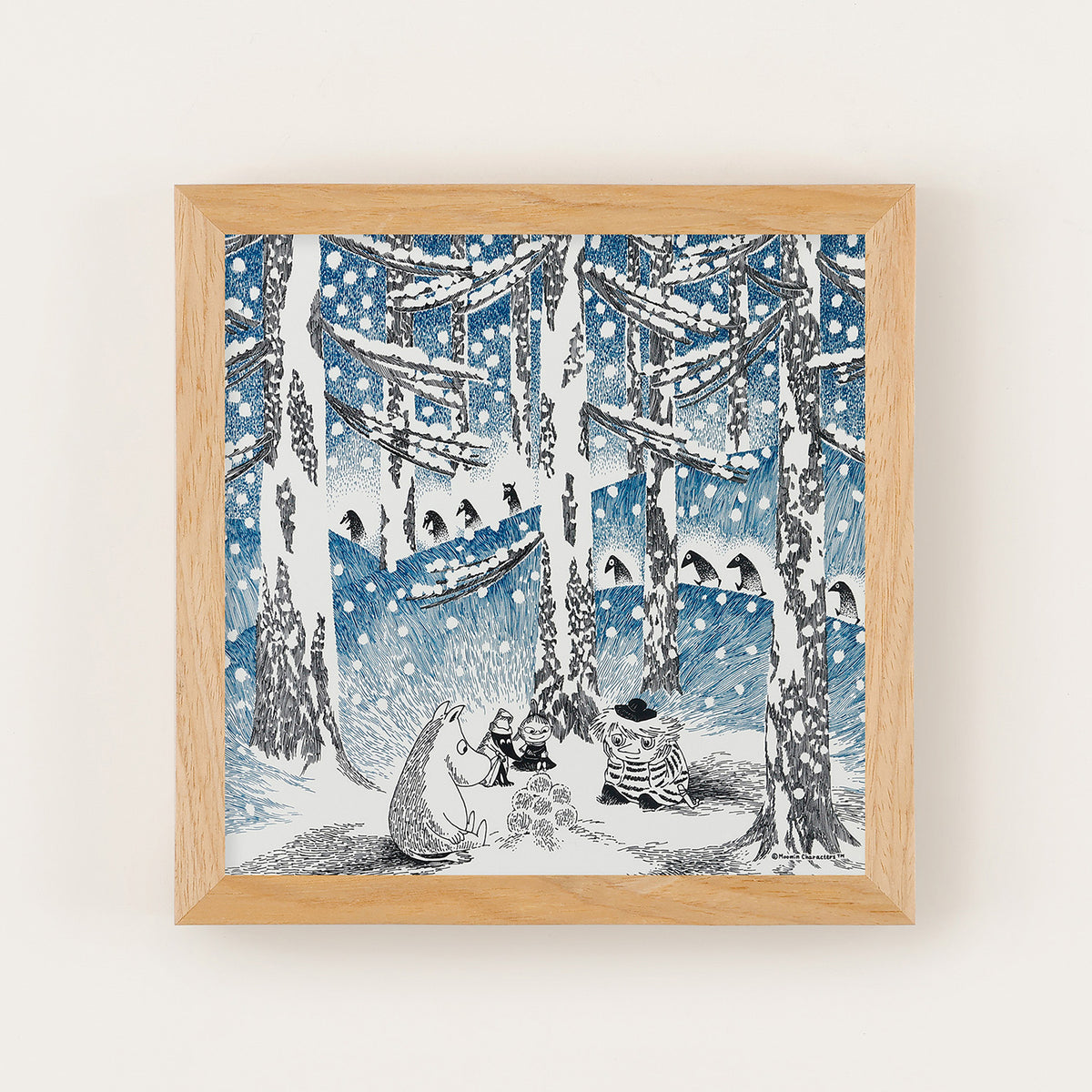 MOOMIN TRIBUTE WORKS×a good view Art Poster Frame Set (Snowball Lights/Natural)