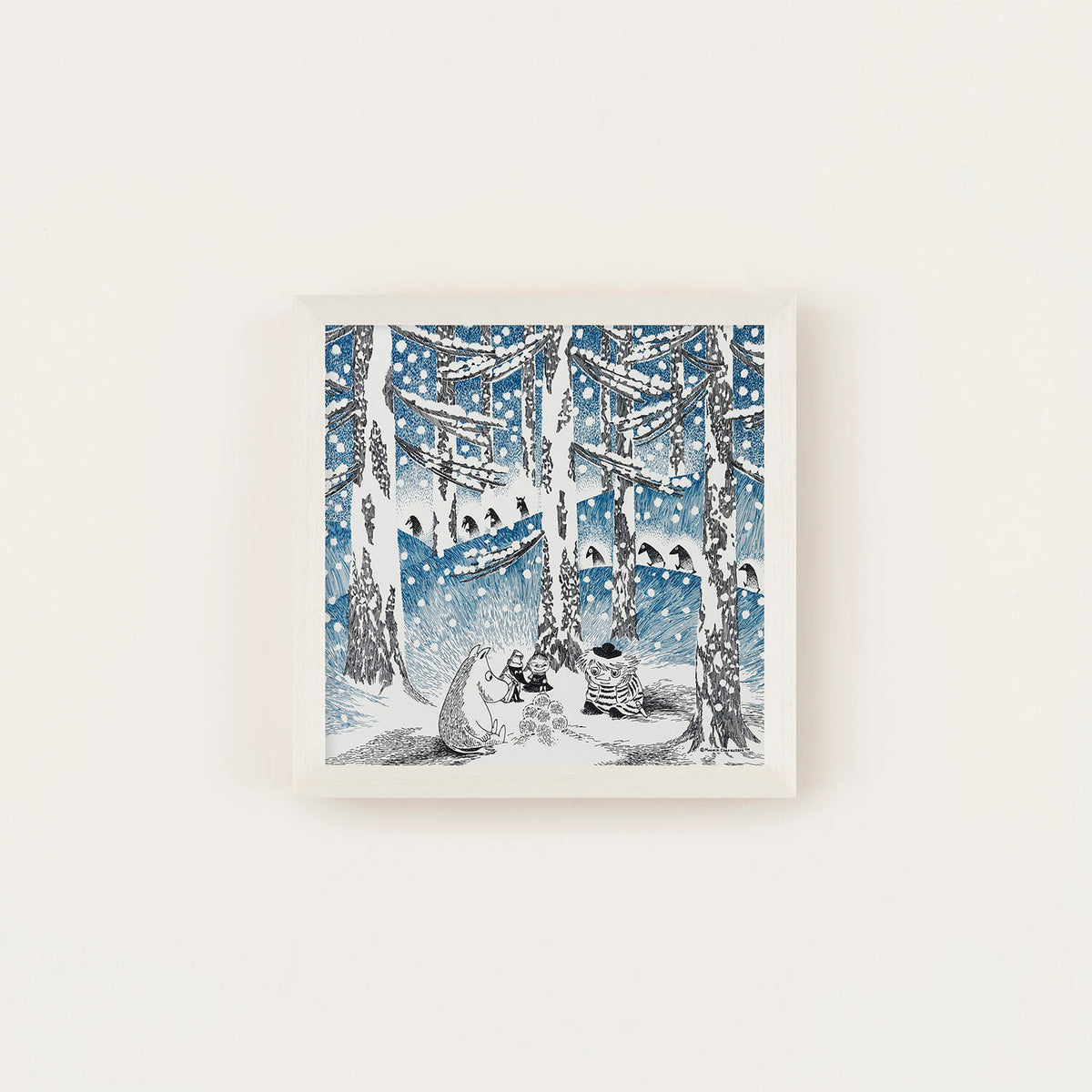 ムーミン公式オンラインショップ MOOMIN TRIBUTE WORKS×a good view アートポスター フレームセット（ゆきだまの灯/アイボリー）