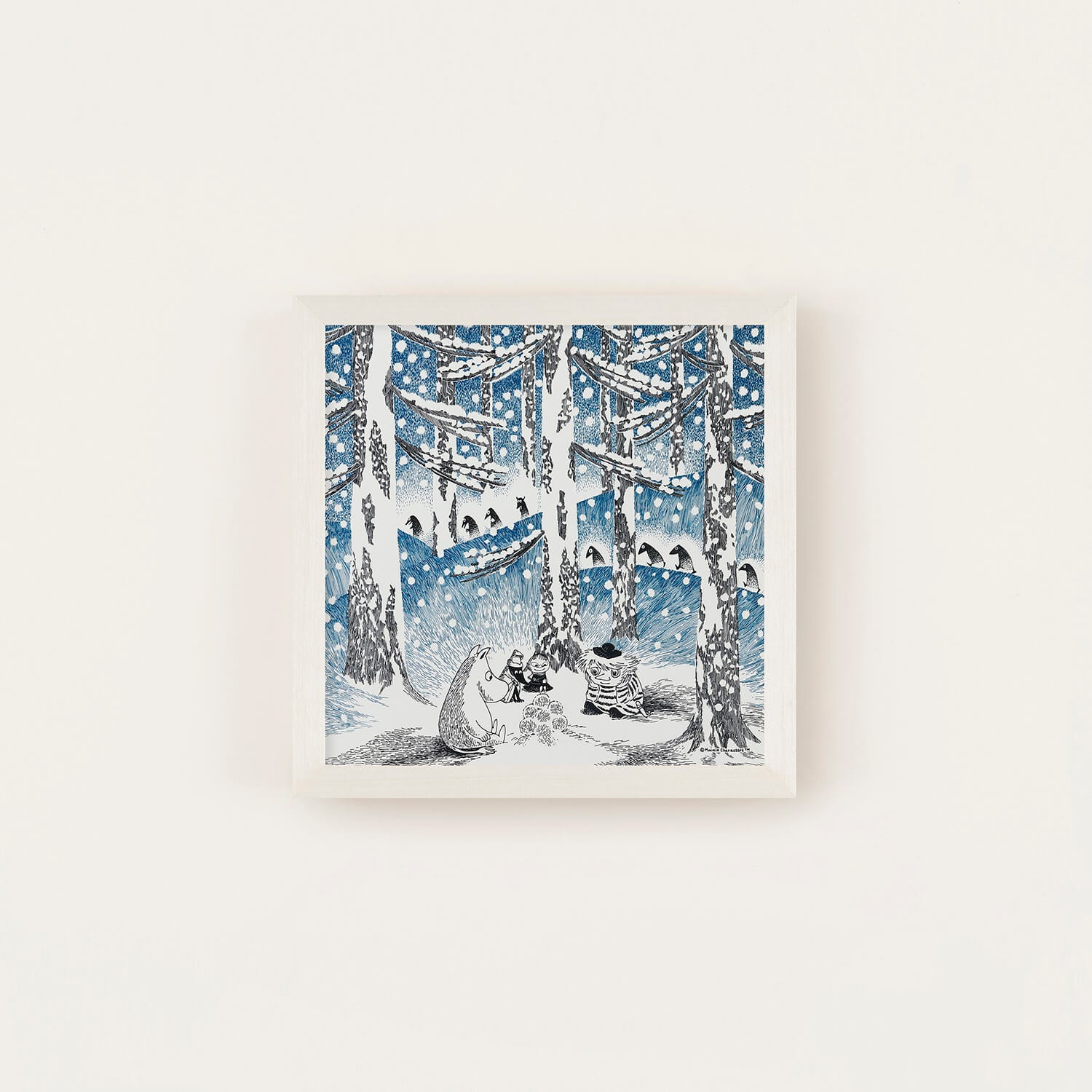 ムーミン公式オンラインショップ MOOMIN TRIBUTE WORKS×a good view アートポスター フレームセット（ゆきだまの灯/アイボリー）