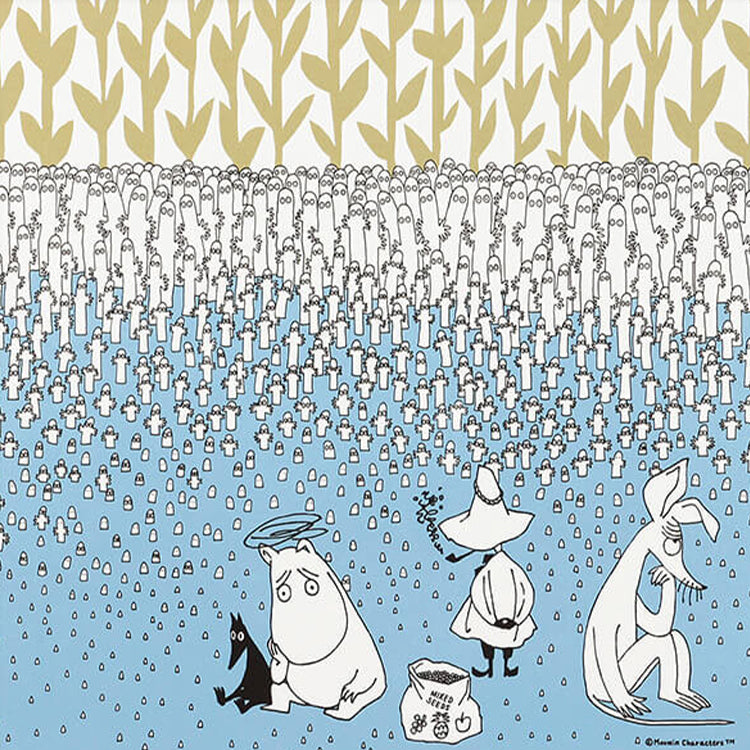 ムーミン公式オンラインショップ MOOMIN TRIBUTE WORKS×a good view アートポスター フレームセット（月夜の不思議/アイボリー）
