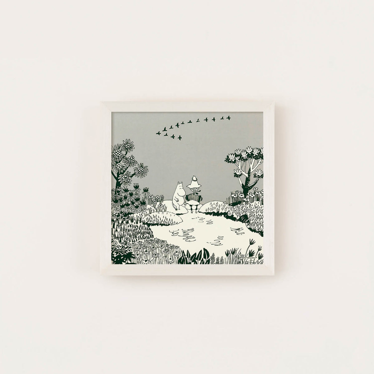 ムーミン公式オンラインショップMOOMIN TRIBUTE WORKS×a good view アートポスター フレームセット（水辺のふたり/アイボリー）