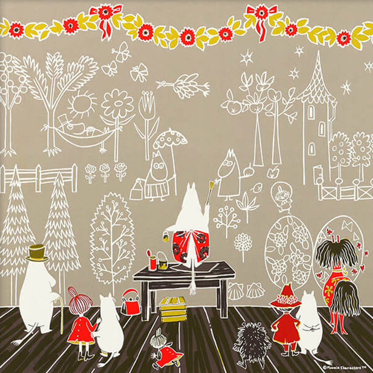 ムーミン公式オンラインショップ MOOMIN TRIBUTE WORKS×a good view アートポスター フレームセット（ママの壁紙/アイボリー）