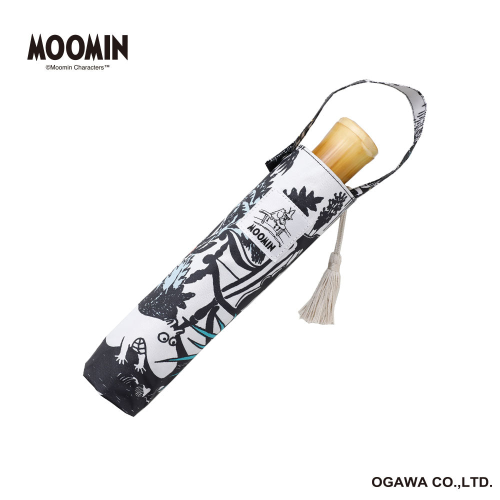 Folding umbrella for both rain and shine (Happy Moomin Family/Black) 56217