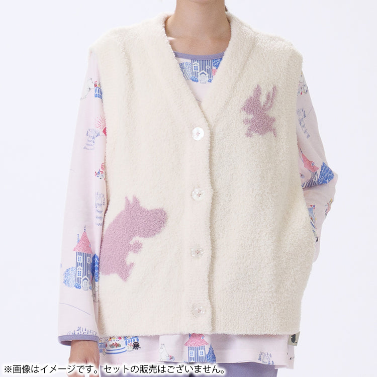 10月下旬頃お届け予定＊【Amour × MOOMIN】モールヤーン ルームベストM～L（A/アイボリー）MOR155-64241＜予約商品＞