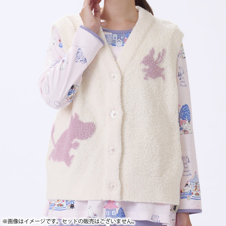 10月下旬頃お届け予定＊【Amour × MOOMIN】モールヤーン ルームベストM～L（A/アイボリー）MOR155-64241＜予約商品＞
