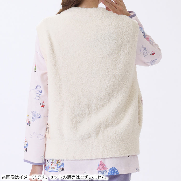 10月下旬頃お届け予定＊【Amour × MOOMIN】モールヤーン ルームベストM～L（A/アイボリー）MOR155-64241＜予約商品＞