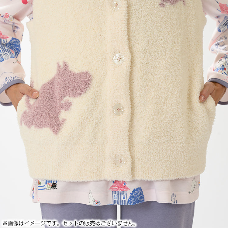 10月下旬頃お届け予定＊【Amour × MOOMIN】モールヤーン ルームベストM～L（A/アイボリー）MOR155-64241＜予約商品＞