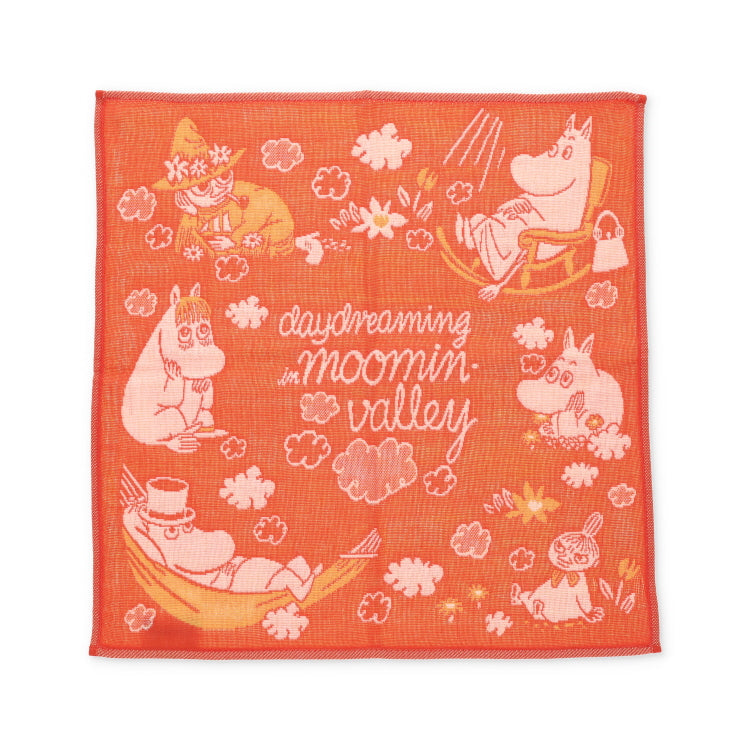 三重ガーゼハンカチ（daydreaming in moominvalley/オレンジ）28406521A