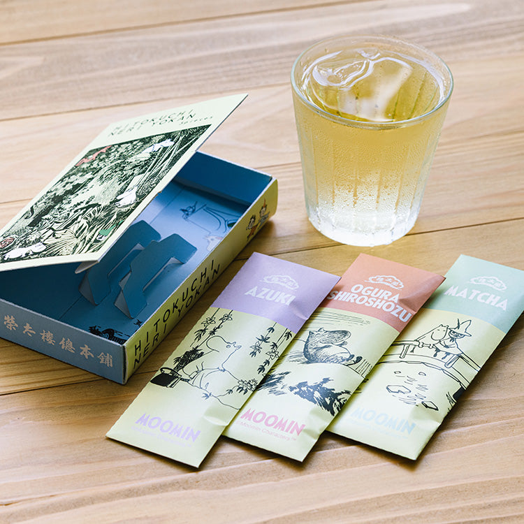 ムーミン グッズ 榮太樓總本鋪 ひとくち煉羊羹3本入り（小豆/小倉白小豆/抹茶） ※【公式限定】
