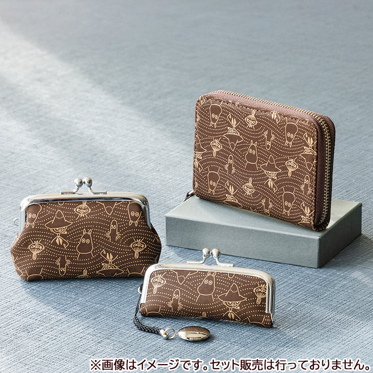 印傳屋コラボ がま口小銭入れ 波柄（茶地白漆）【公式限定】