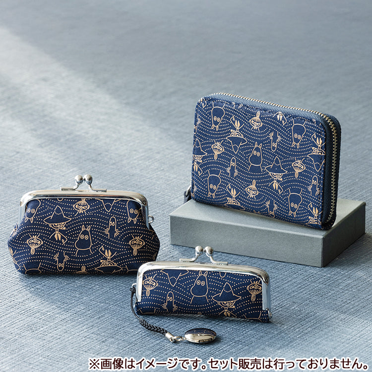 印傳屋コラボ 小銭入れ 波柄（紺地白漆）【公式限定】