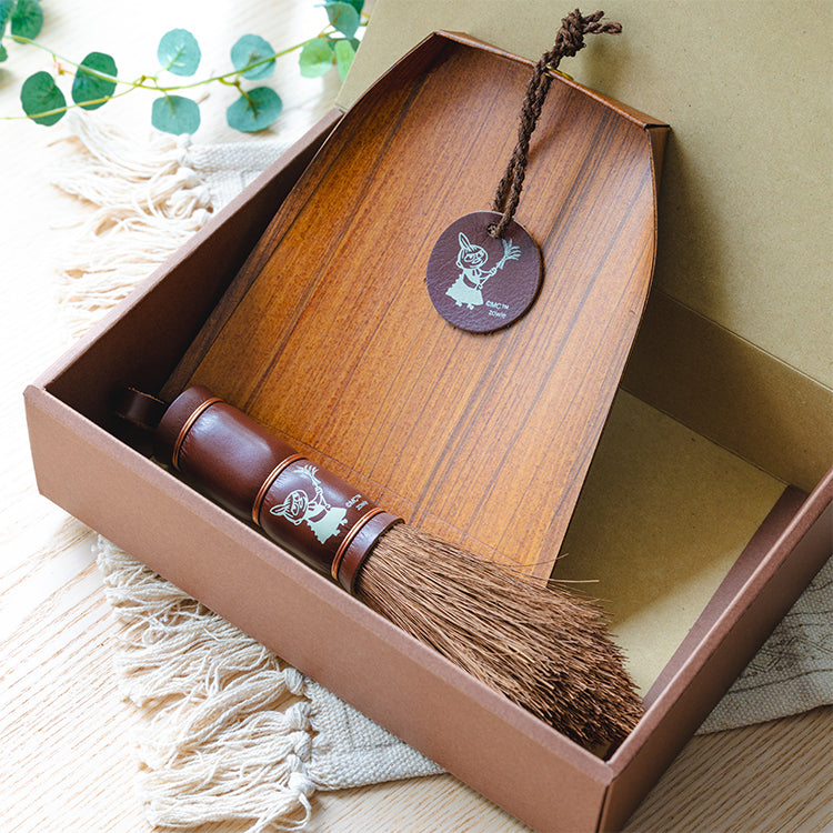 Broom craft 棕櫚手箒 柿渋はりみ塵取りセット（ブラウン）【公式限定】