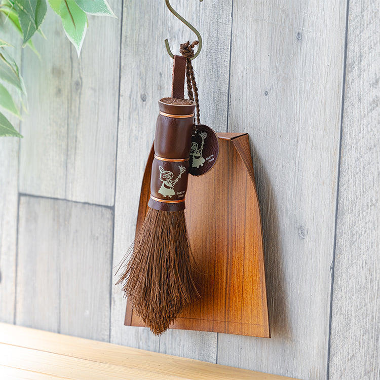 Broom craft 棕櫚手箒 柿渋はりみ塵取りセット（ブラウン）【公式限定】
