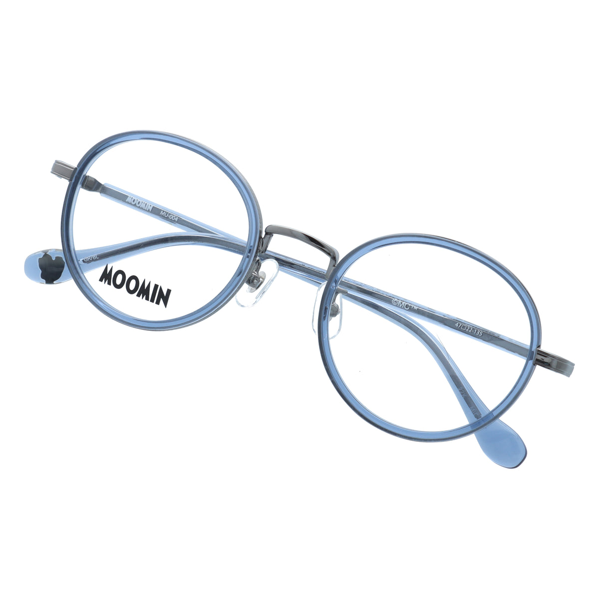 Glasses frame (Moomintroll) MU004-GY/BL 47 <Special order item>