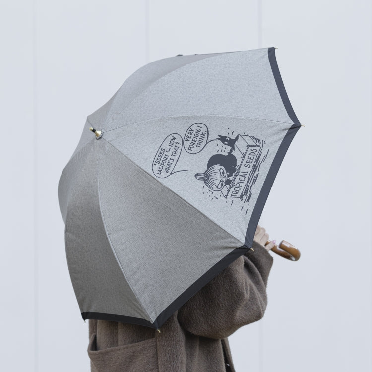 MOOMIN×macocca 晴雨兼用 ショート傘（漂流リトルミイ/グレー）TG26S7680【ラッピング対象外】