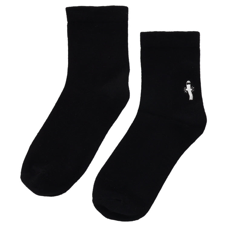 Low crew socks (Hatto-Hat Embroidery/Black) MNL553003-001