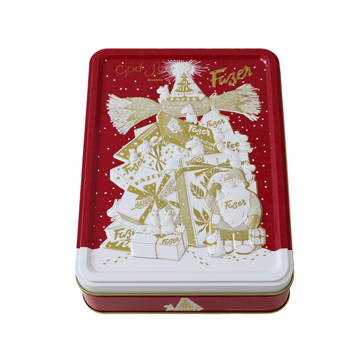 Fazer GodJulデザイン缶入りチョコレート（レッド）FAZ170178※