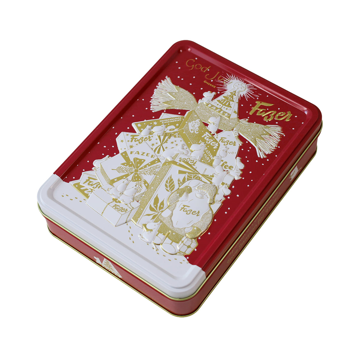 Fazer GodJulデザイン缶入りチョコレート（レッド）FAZ170178※