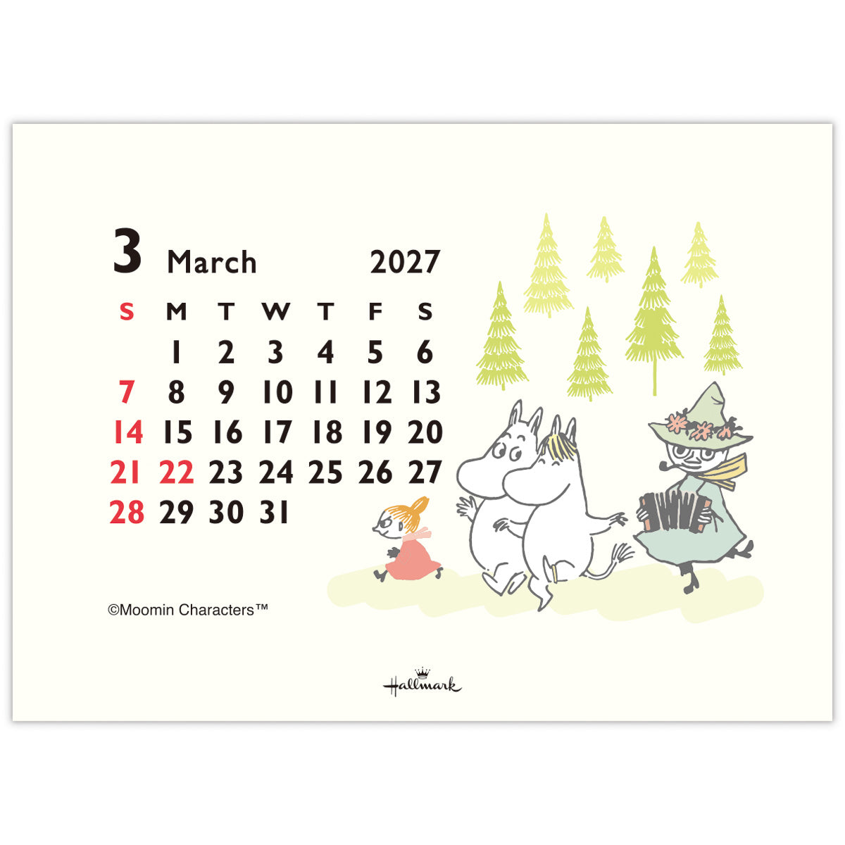 メモ付き卓上カレンダー（リトルミイ）853495【2027年1月始まり】
