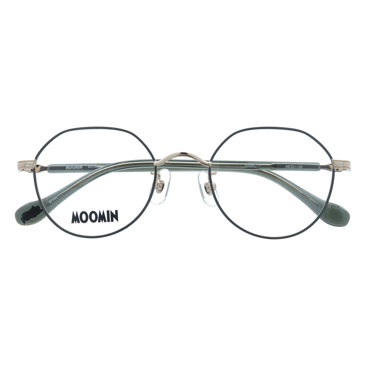 Glasses frame (Snufkin) MU006-4/GD/GR 48 <Special order item>