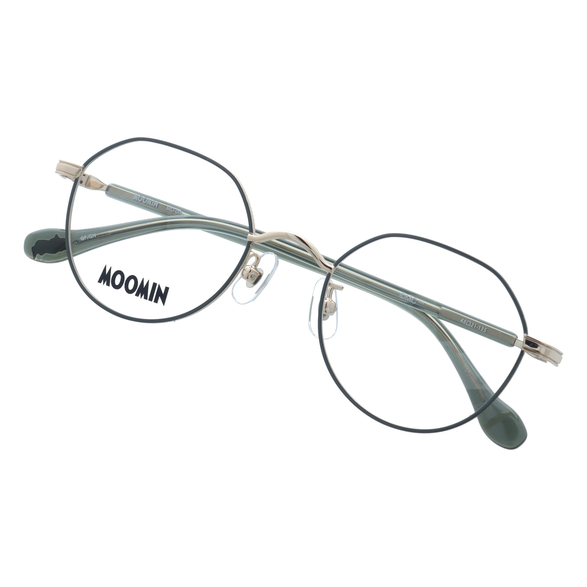 Glasses frame (Snufkin) MU006-4/GD/GR 48 <Special order item>
