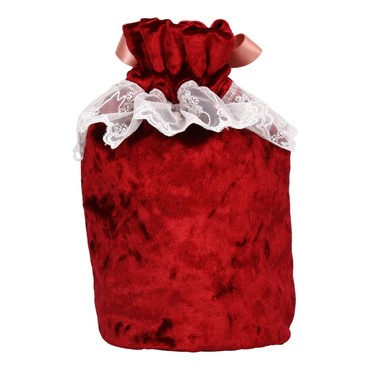 Lace &amp; velor drawstring (ribbon/wine red) MM-8335