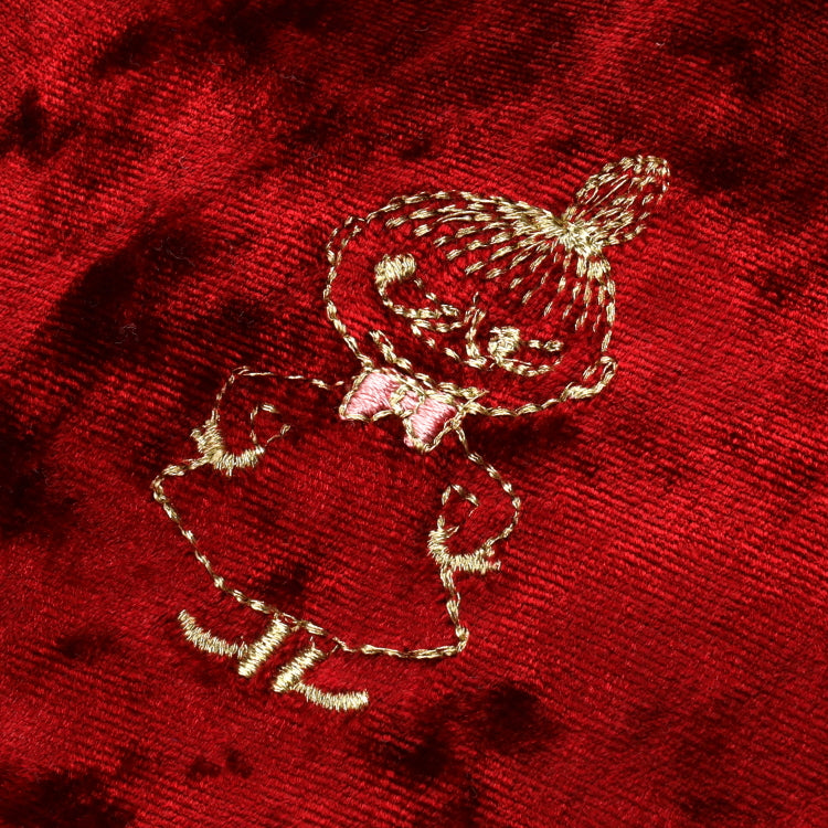 Lace &amp; velor drawstring (ribbon/wine red) MM-8335