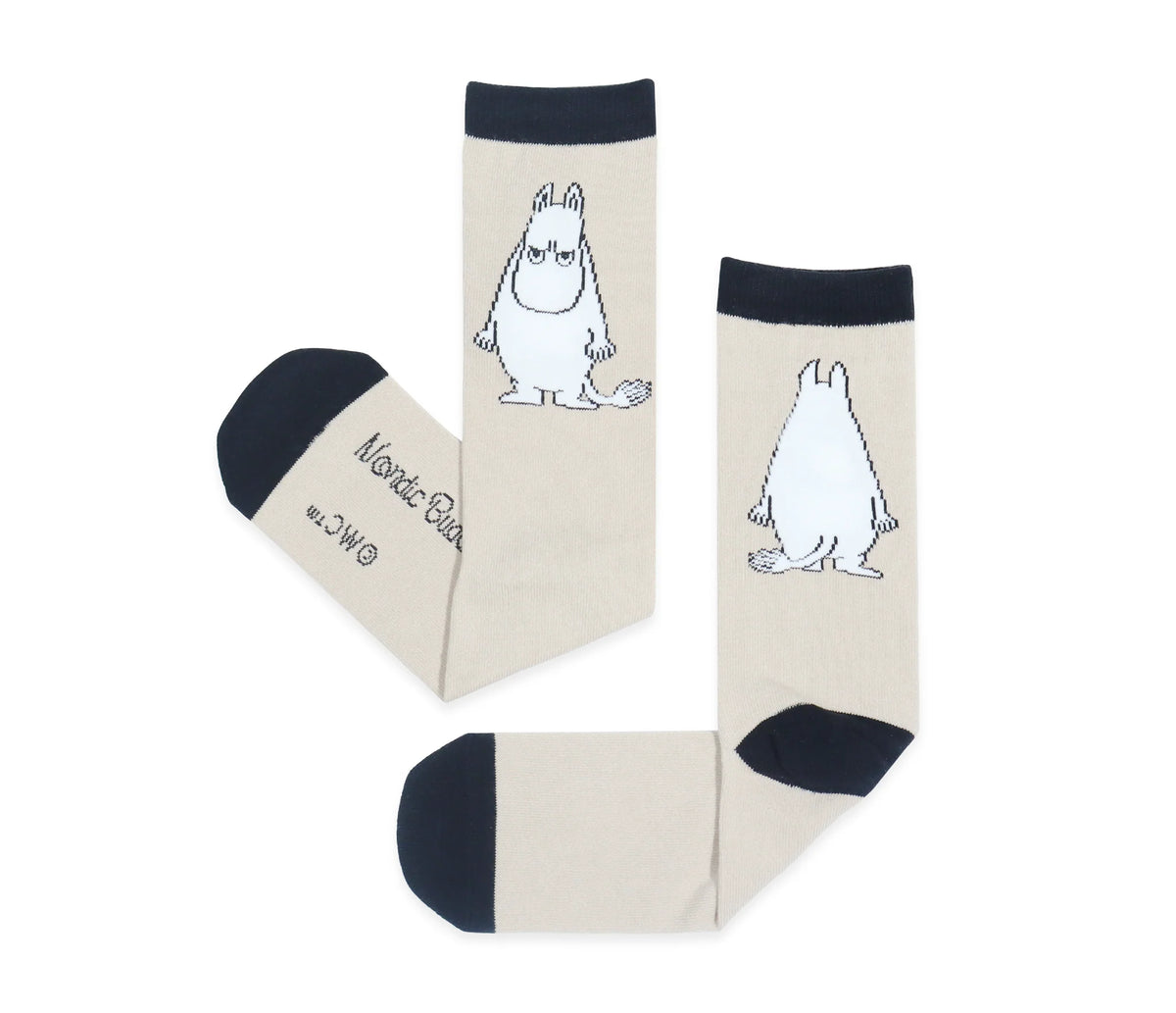 Nordicbuddies 经典袜子（愤怒的姆明/米色和黑色）MOOMIN29S