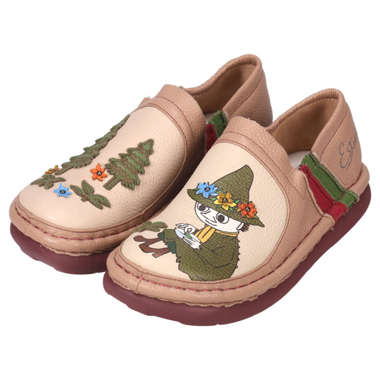 Estacion 皮革懒人鞋 L 码（Snufkin 森林/象牙色）TGE-609 <订购商品>