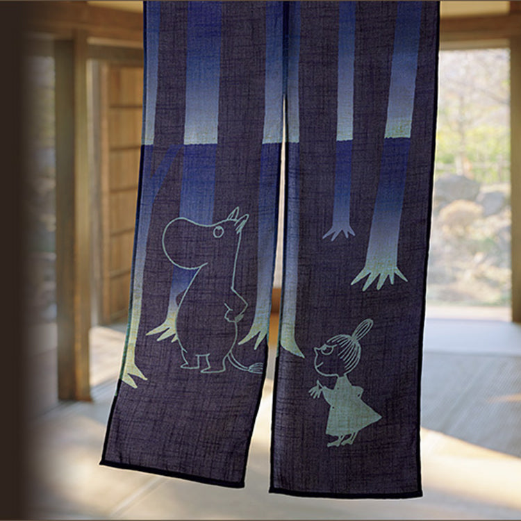 京都染色工作室手染窗帘（Moomin 和 Little My/Indigo Grove）51327001 [不适合包装] <订购商品> 