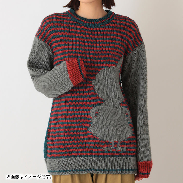 PeopleTree 手編みニットプルオーバー（ボーダー/リトルミイ）LKT10-KS-W14'69