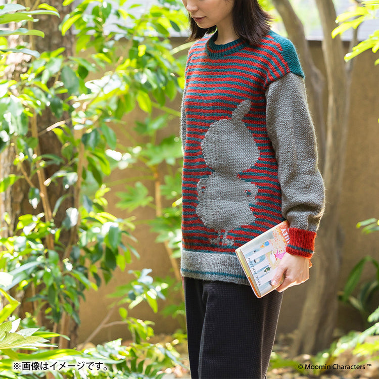 PeopleTree 手編みニットプルオーバー（ボーダー/リトルミイ）LKT10-KS-W14'69
