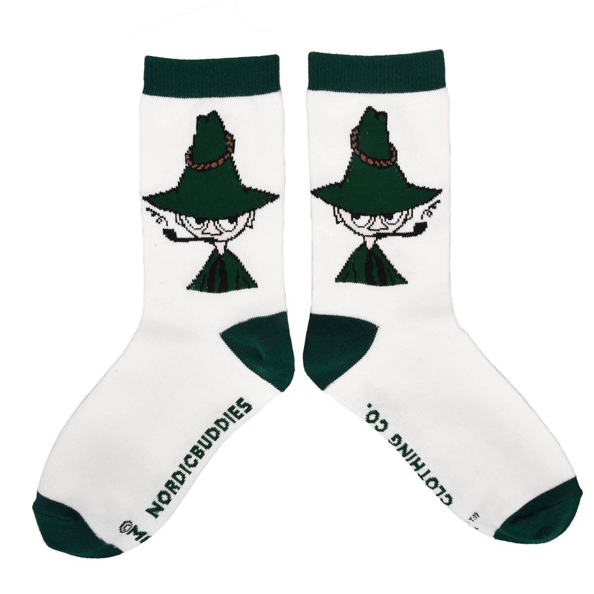 Nordicbuddies クラシックソックス（スナフキン/ホワイト＆グリーン）SNUFKIN23I