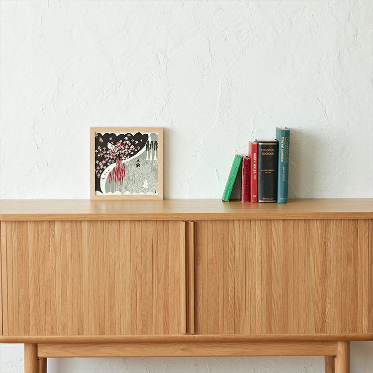 MOOMIN TRIBUTE WORKS x a good view Art Poster Frame Set (I'm Here/Natural)