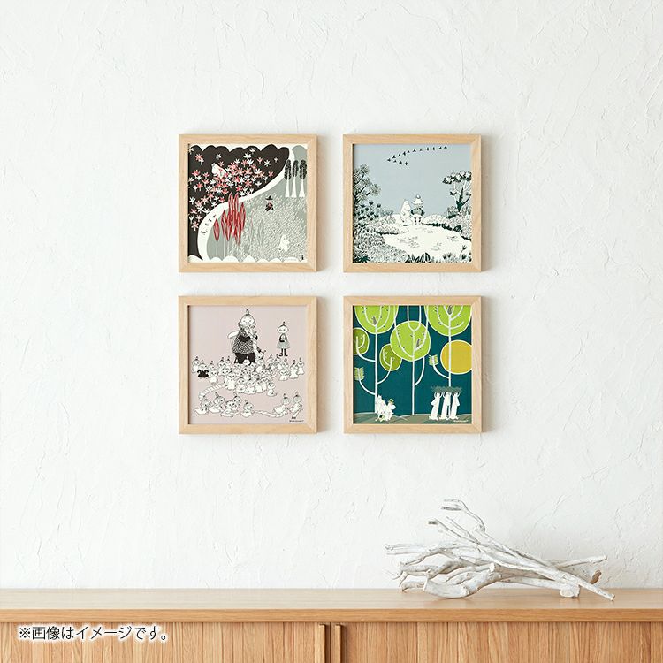 MOOMIN TRIBUTE WORKS x a good view Art Poster Frame Set (I'm Here/Natural)