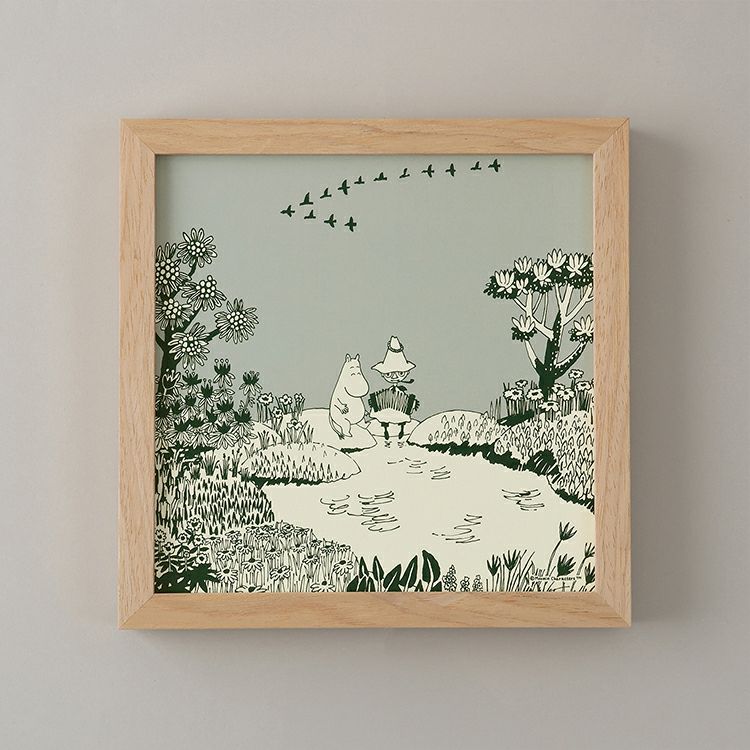 MOOMIN TRIBUTE WORKS×a good view Art Poster Frame Set (Two people by the water/Natural)