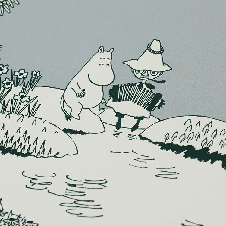 MOOMIN TRIBUTE WORKS×a good view Art Poster Frame Set (Two people by the water/Natural)
